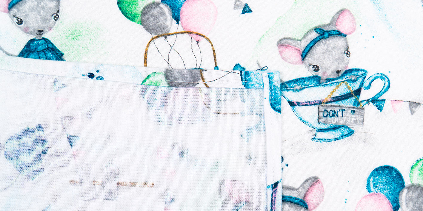 Pielucha flanelowa myszka balony